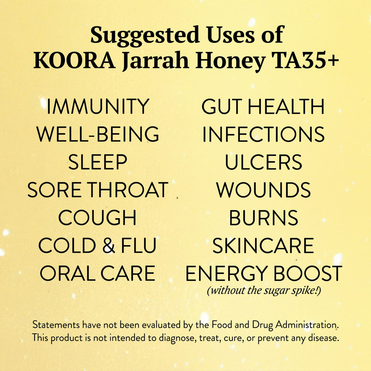 Jarrah Honey TA35+ (Equivalent to Antimicrobial Rating of MGO 2000+ in Manuka Honey)