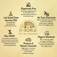 Jarrah Honey TA35+ (Equivalent to Antimicrobial Rating of MGO 2000+ in Manuka Honey)
