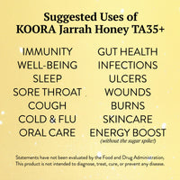 Jarrah Honey TA35+ (Equivalent to Antimicrobial Rating of MGO 2000+ in Manuka Honey)